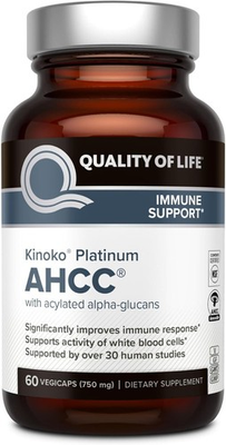 #ad Quality of Life Kinoko Platinum AHCC 750mg – 60 Veg Capsules – Immune Support $46.79