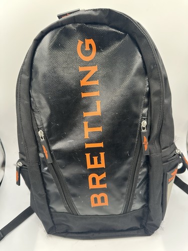 BREITLING Novelty Black Orange Logo Rucksack Backpack