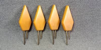 4 Match Pair Bakelite Butterscotch Corn Cob Holders MCM Mid Century Vintage Lot