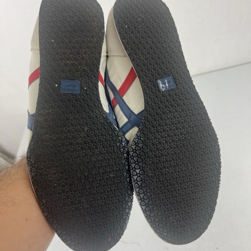 Asics Onitsuka Tiger Serrano Shoes White Blue Red Suede Nylon D109L Men’s 14 - Picture 5 of 7