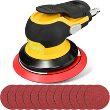 Low Noise 5/6 Inch DA Sander for Auto Body - Lightweight, Powerful Random Orbita
