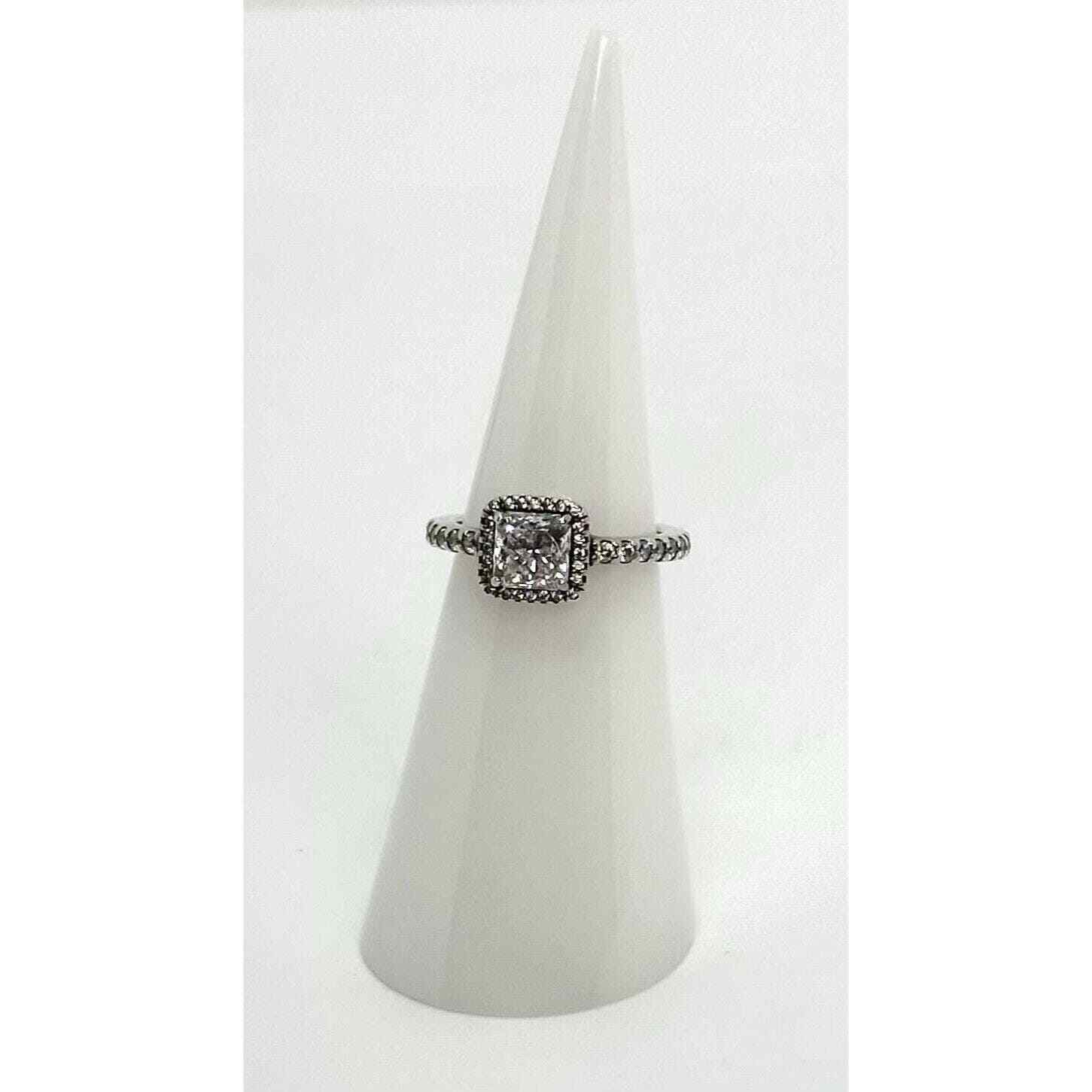PANDORA Square Sparkle Halo Sterling Silver Ring - image 7