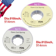 Dental Orthodontic Niti Open Coil Spring Spool .008/010/012/014 Inch 914mm