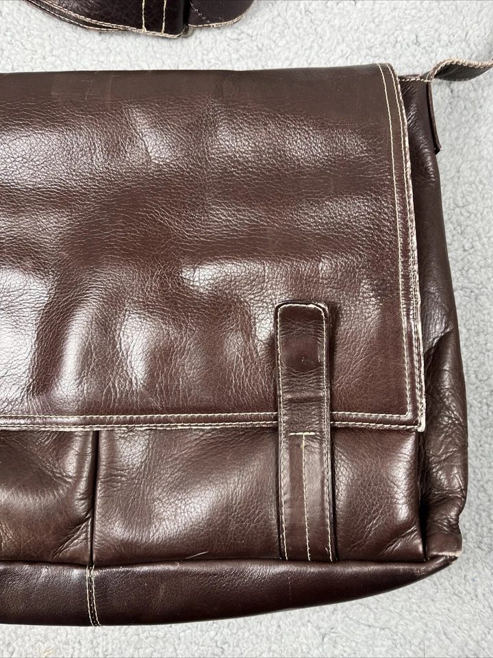 LATICO Hombres Cuero Marrón Bolso Mensajero Bolso Laptop Escuela Negocios Colegio Foto 3 de 4