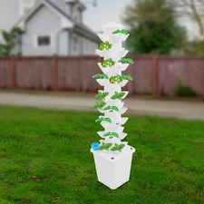 Hydroponic Growing Kit w/ Power Adapter 9 Tier Vertical Growing Kit Floor Mount