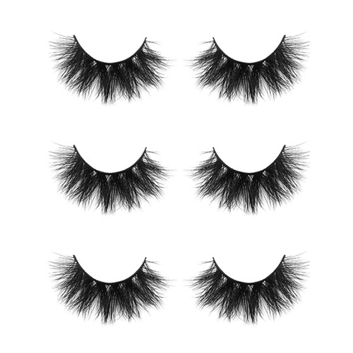 3D Mink Lashes MIKIWI D390-3, 3 Pairs Mink Eyelashes Thick 20mm - Picture 2 of 10