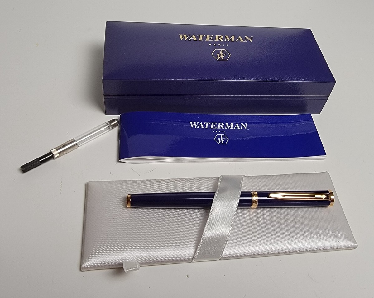 Waterman Preface Navy Blue Fountain Pen 18k gold M nib w box
