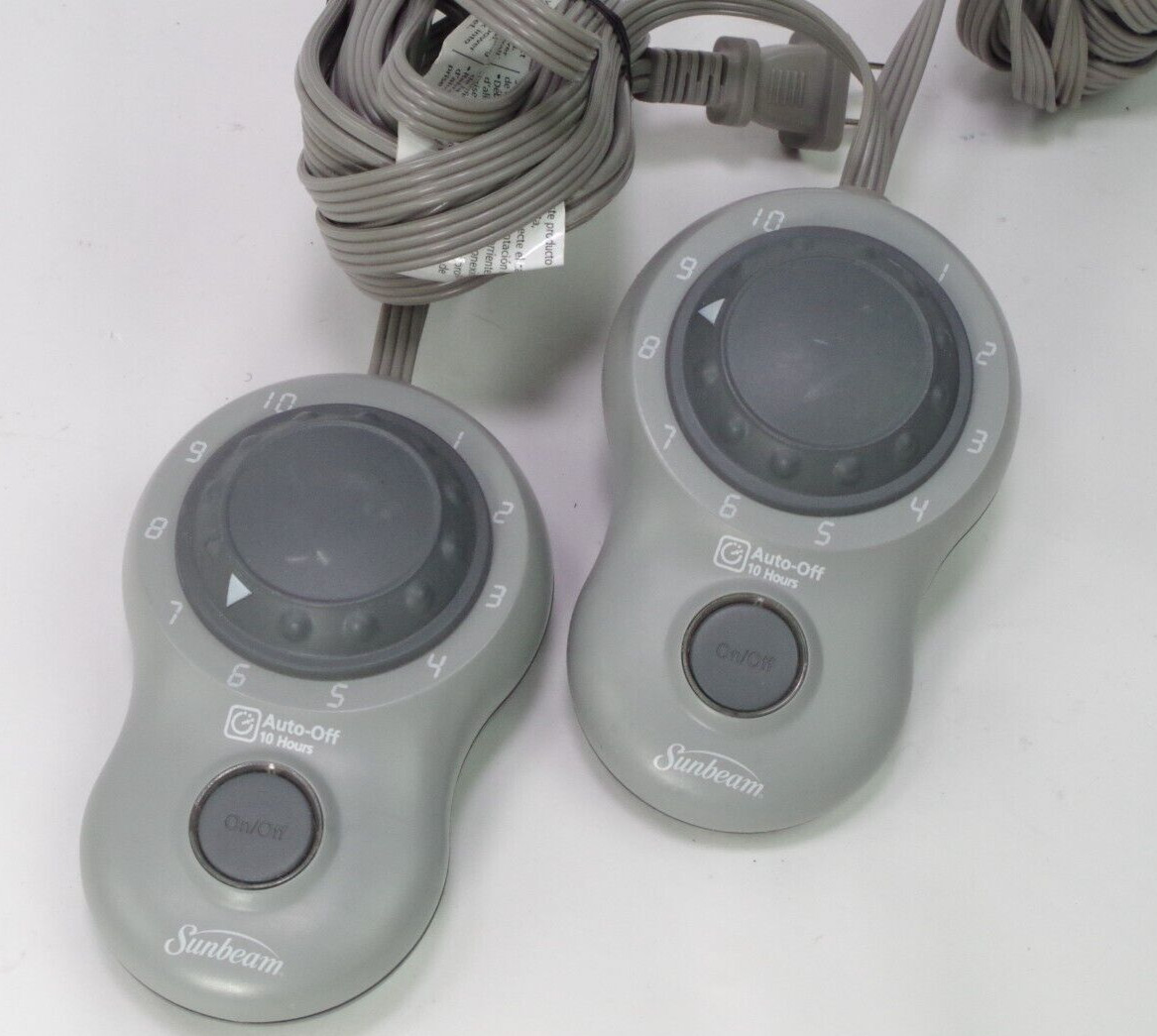 Sunbeam Electric Heating Blanket Dual 2 Controllers Style S85KQA 4 prong  360W | eBay