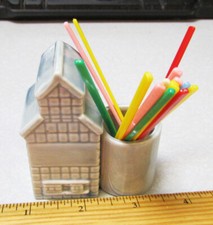 beautiful Ceramic Barn toothpick holder kitchen home decor item, 2.75 x 2.5 in