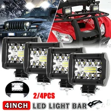2/4X 4"inch LED Work Light Bar Combo Spot Offroad Truck SUV ATV Driving Fog Pods
