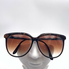 Vintage Black Amber Pearl Oversized Oval Sunglasses FRAMES ONLY