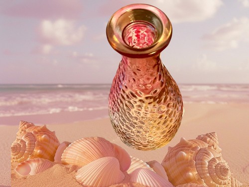 Small Pink Hobnail Perfume Bottle with Crystal Stopper Apothecary Oil Jar 6.5” - Picture 12 of 13