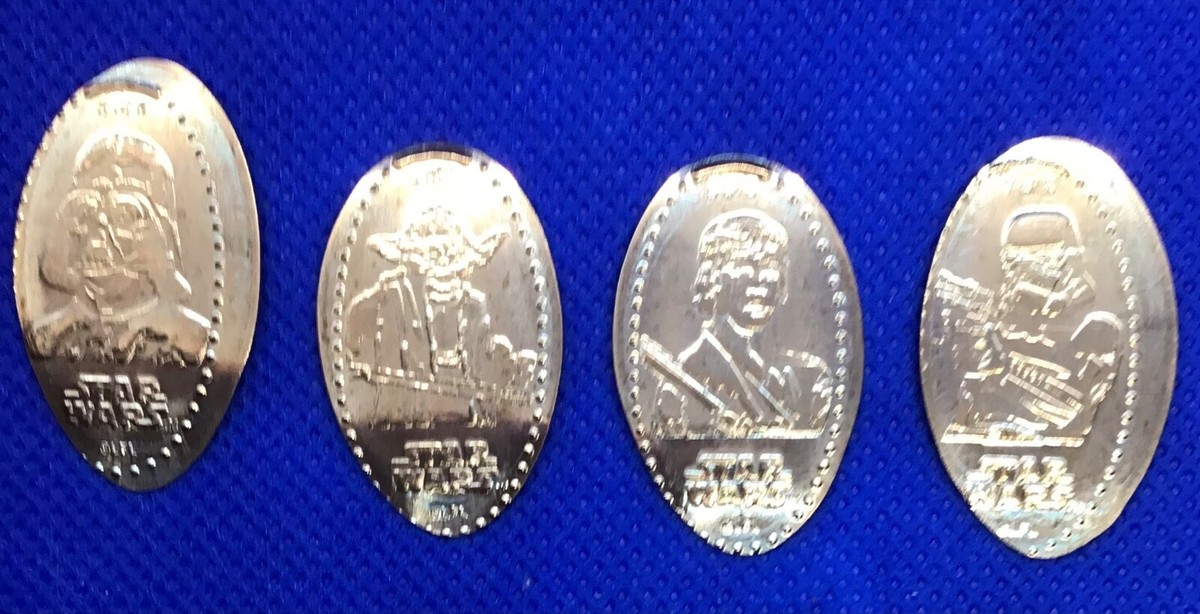 Disney Park 8 Pressed Penny Set Star Wars Original Trilogy Busts