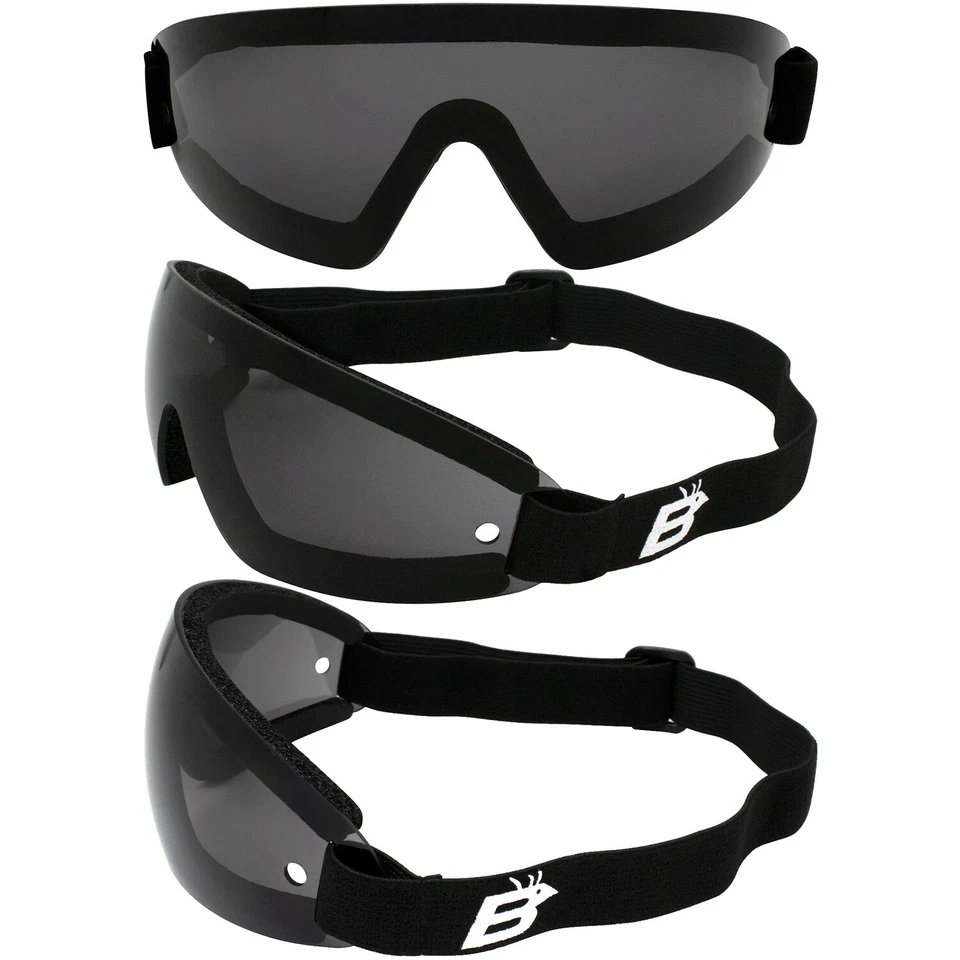 3 GAFAS PARACAIDISMO PARACAIDISMO PARACAÍDAS AMARILLO LENTE DE HUMO TRANSPARENTE Foto 2 de 4