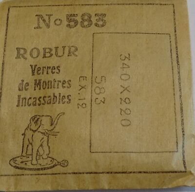 Verre De Montre Rectangle 22 X 10 Mm - Marque ROBUR, Neuf Sans étiquette