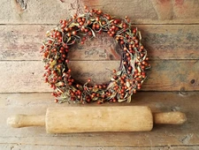 PA Primitive Antique 1800's Old Rustic Hand Carved Wood Rolling Pin