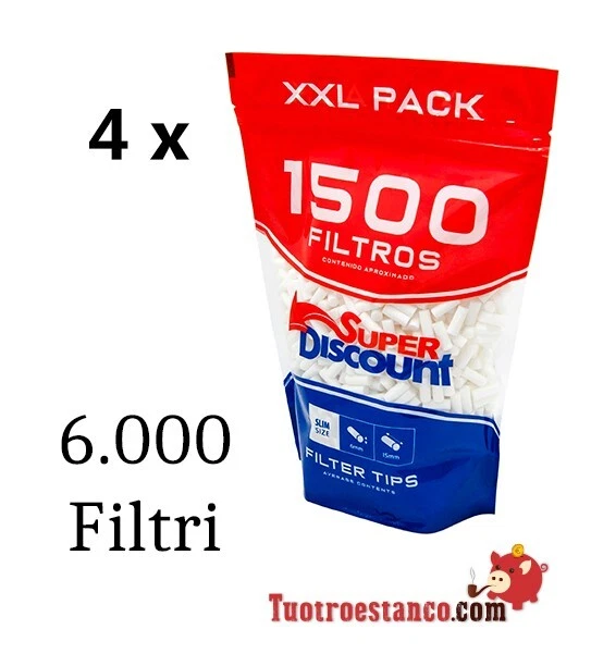 4 x Filtri Slim 6 mm 1.500 (6000 Filtri) - Imagen 2 de 2
