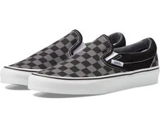 New in Box Vans Classic Slip-On Canvas Sneakers Black/Pewter Checkerboard