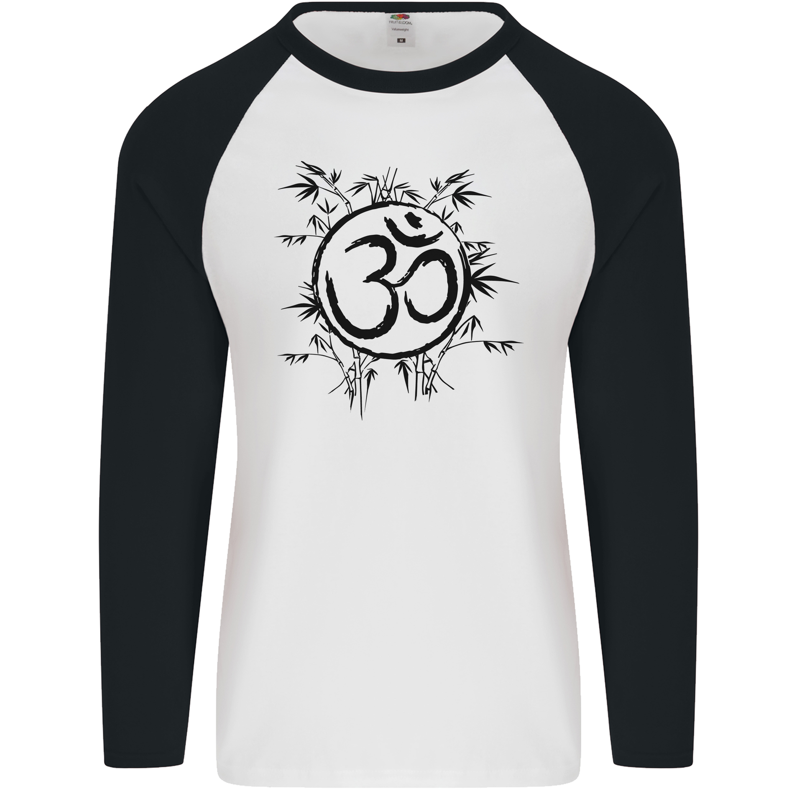 Yoga Symbol Sketch Meditation Mens L/S Baseball T-Shirt
