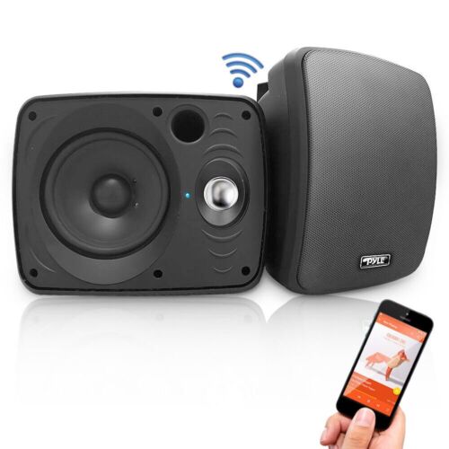 Pyle Waterproof & Bluetooth 6.5'' Indoor /Outdoor Speaker System Black PDWR64BTB - Afbeelding 1 van 9