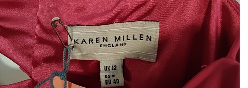 Karen Millen Pink Silk Dress UK12 Mini Ruched Spaghetti Straps Bows rrp140 BNWT - Picture 12 of 18