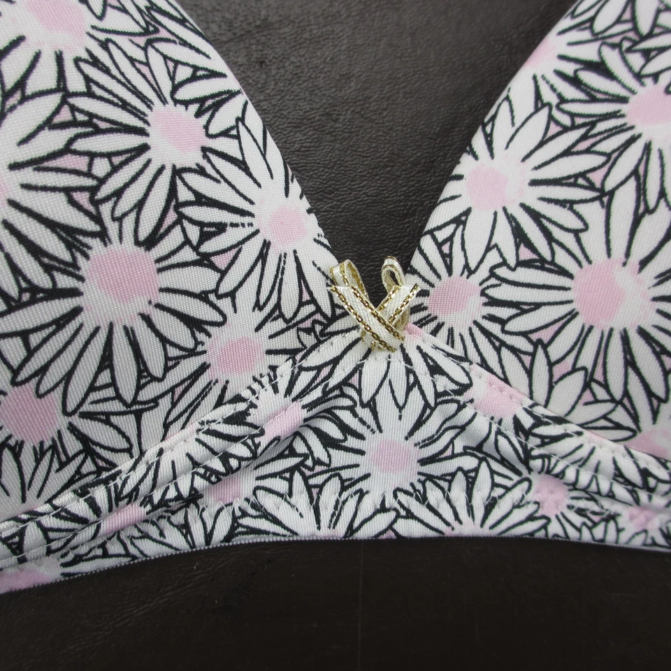 Sutiã Nicole Miller tamanho 34A estampa floral acolchoado sem fio fecho ajustável atrás - Imagem 3 de 4