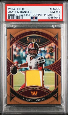 Jayden Daniels 2024 Panini Select Rookie Swatches Copper Prizm RC