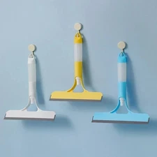 3-in-1 window cleaning squeegee, glass wiper with spray bottle, microfiber scrub