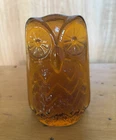 Vintage Blenko Amber Glass Owl Figurine Paperweight Mid-Century Modern MCM