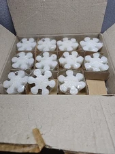 23 White Floating Snowflake Candles Candle-Lite Glitter 2.5"  