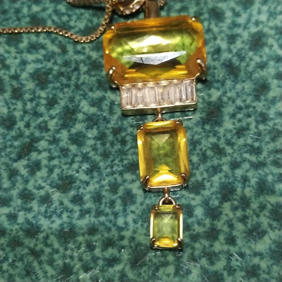 Colar vintage de strass amarelo Ann Taylor - Imagem 2 de 4