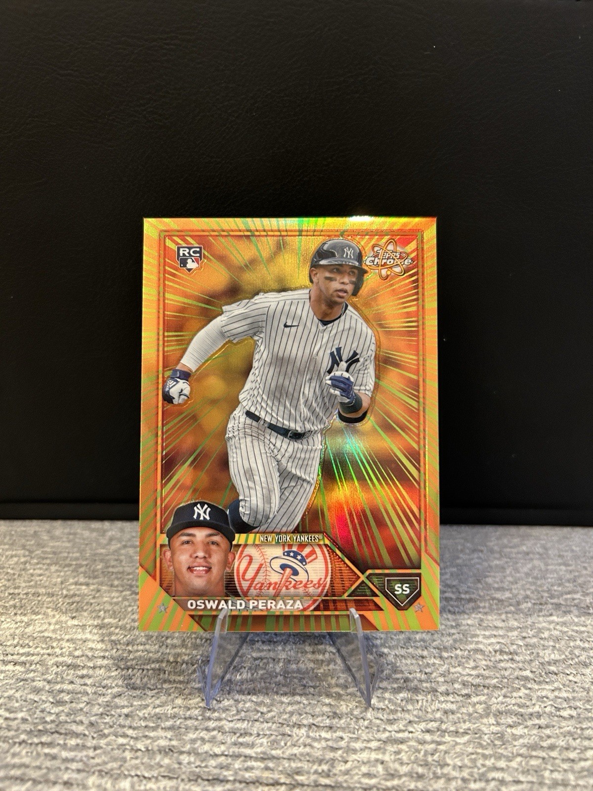 2023 Topps Chrome Update Radiating SSP Rookie #RR-24 Oswald Peraza RC - Yankees