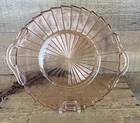 Vintage Jeanette Pink Sierra Depression Glass Pinwheel Design Serving Tray