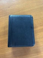 Franklin Covey Classic Black Simulated Leather 7 Ring Planner Binder Zip Around