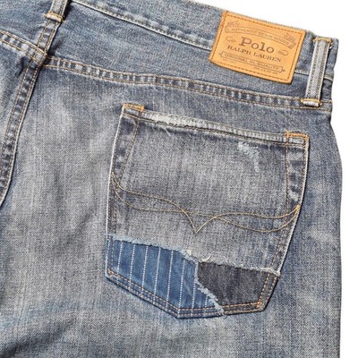 Polo Ralph Lauren Men s 36 The Sullivan Slim Distressed Patchwork Jeans