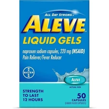 Aleve Naproxen Sodium Pain Reliever Liquid Gels (Pack of 6)