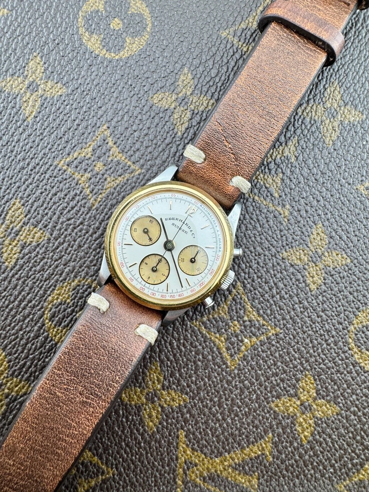 EBERHARD Contograf Calibre Lemania 1873 Manual Swiss Made Acier Gold Case - Immagine 2 di 4