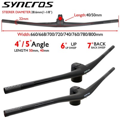 SYNCROS Carbon MTB Integrated Handlebar 780mm Width 7° Backsweep 15mm/25mm Rise