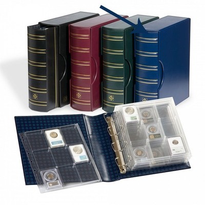 Lighthouse Grande Giant XL Binder & Slipcase w/6 Coin Slab Encap Pages Blue New