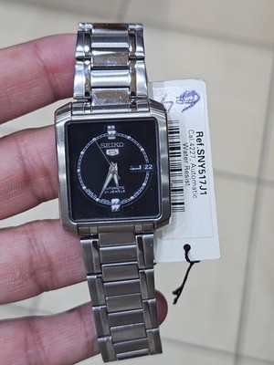 Seiko 5 SNV517J1 Automatic Square Watch Black Dial Japan Made