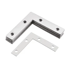 Flat Angle Bracket Plate L Shape Repair Brace, 51mmx51mm Silver Tone, 20Pcs