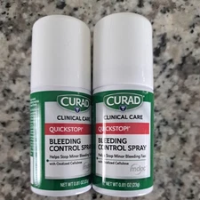 2 Pack CURAD Quick Stop Bleeding Control Spray with oxidized Cellulose 0.81 Oz