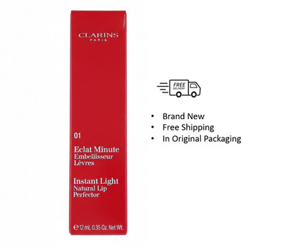 Clarins Instant Light Natural Lip Perfector, 01 Rose Shimmer, 12mL BNIB