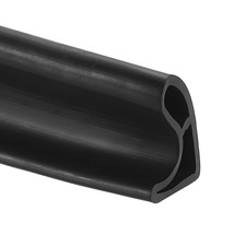 Collapsible Shower Water Barrier, 67" TPE Splash Guard, 1.18"W x 1.77" H, Black