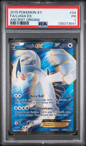 2015 POKEMON XY ANCIENT ORIGINS #94 FULL ART/LUGIA EX PSA 1