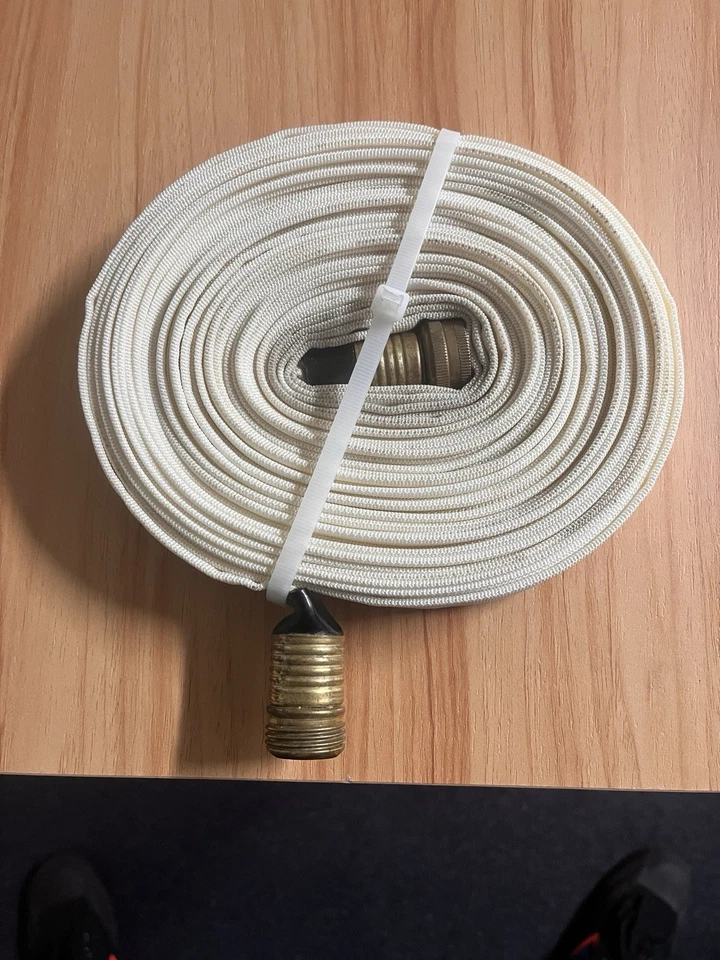 75 ft Fire Hose with Brass Red Head NH Couplers 1.75" – Made in the USA - Image 4 of 4