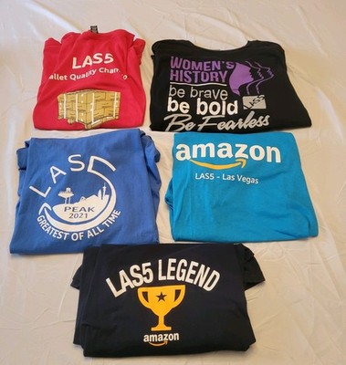 Amazon Employee Staff T-Shirts Lot Of 5 LAS5 Multiple Sizes
