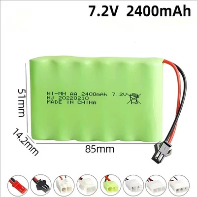7,2V 2400mAh Wiederaufladbar Akku Ni-MH Batteriepack für RC Spielzeug Fahrzeuge - Bild 1 von 4