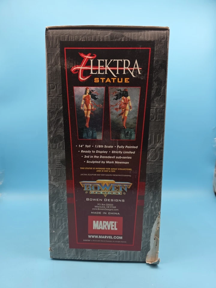 Estatua Elektra vintage 2001 Marvel Bowen Designs #1609/3000 en caja envío rápido Foto 4 de 4
