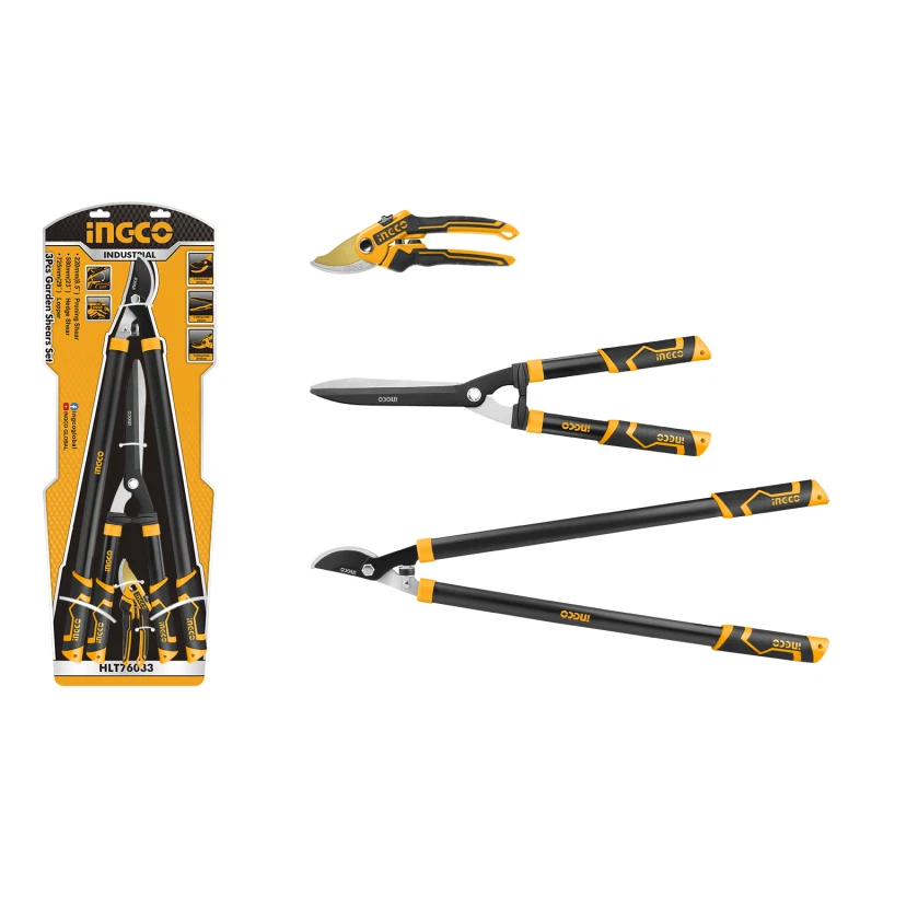 SET 3 PEZZI CESOIE DA POTA - FORBICE+TRONCARAMI+SIEPE - INGCO HLT76033